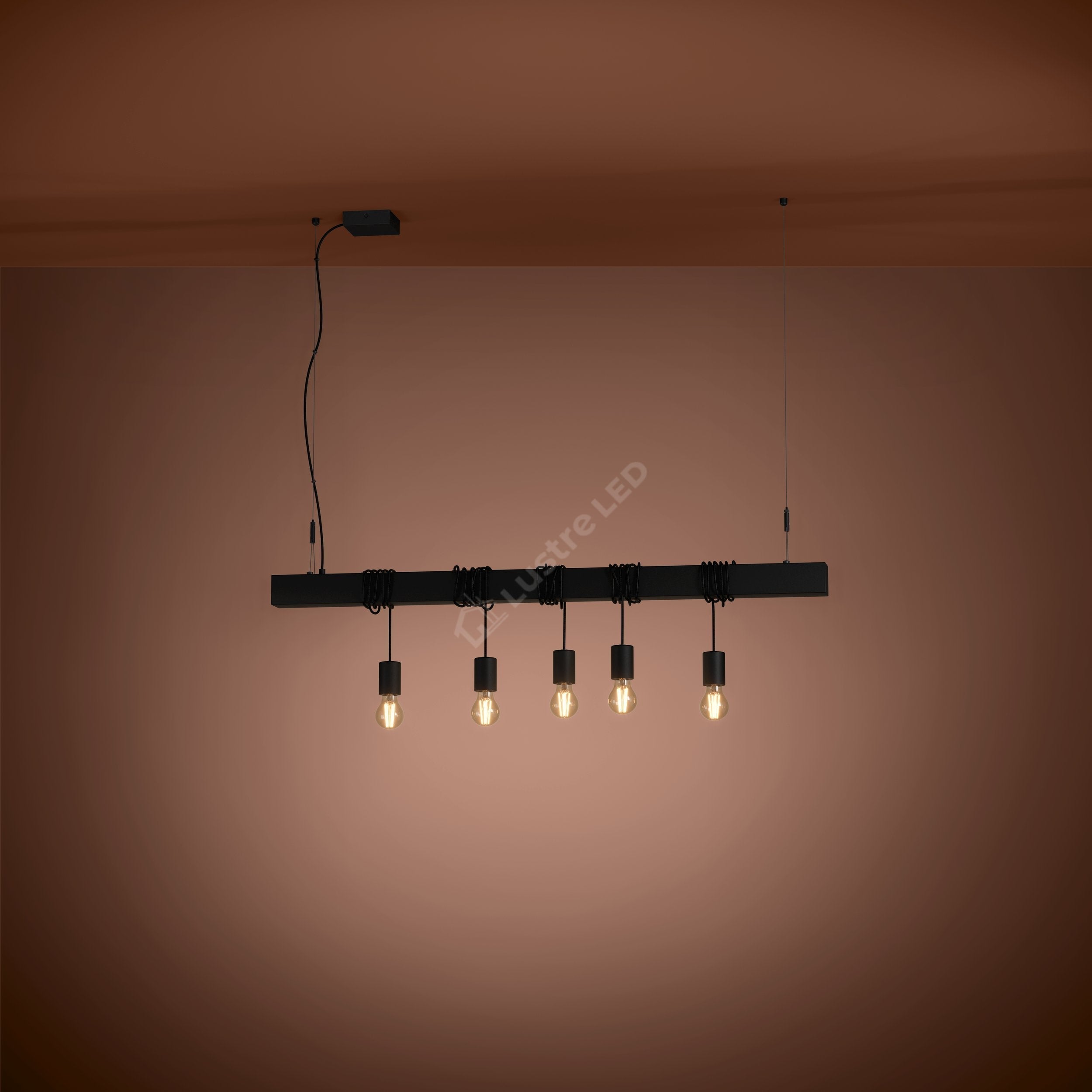 Lustra 5XE27 Townshend-B 39937 NEAGRA / VINTAGE SI RETRO DESIGN Lighting Fixtures