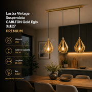 Lustra Vintage Suspendata CARLTON Gold Eglo 3xE27