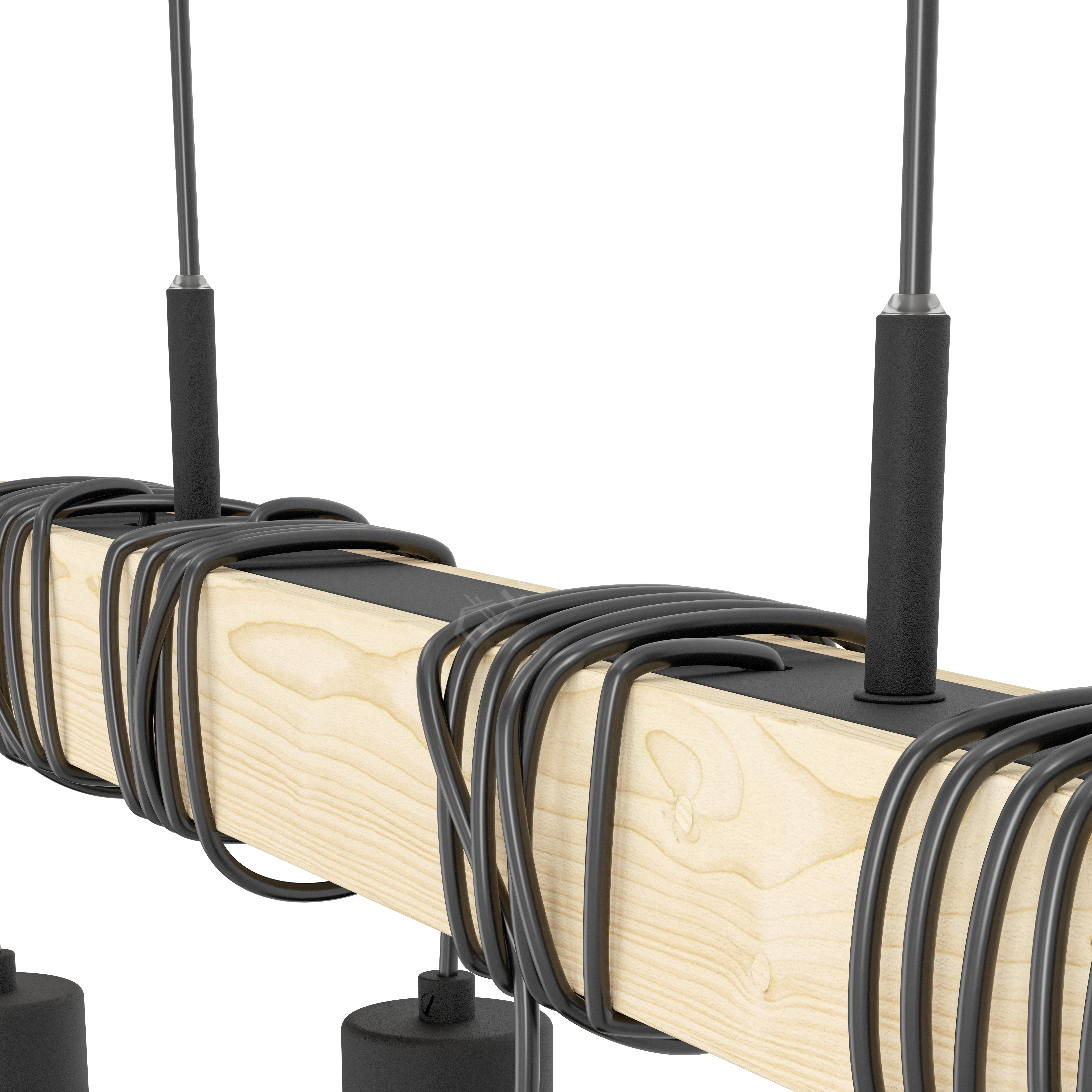 Lustra Suspendata TOWNSHEND 5 Black & Wood Eglo Chandeliers