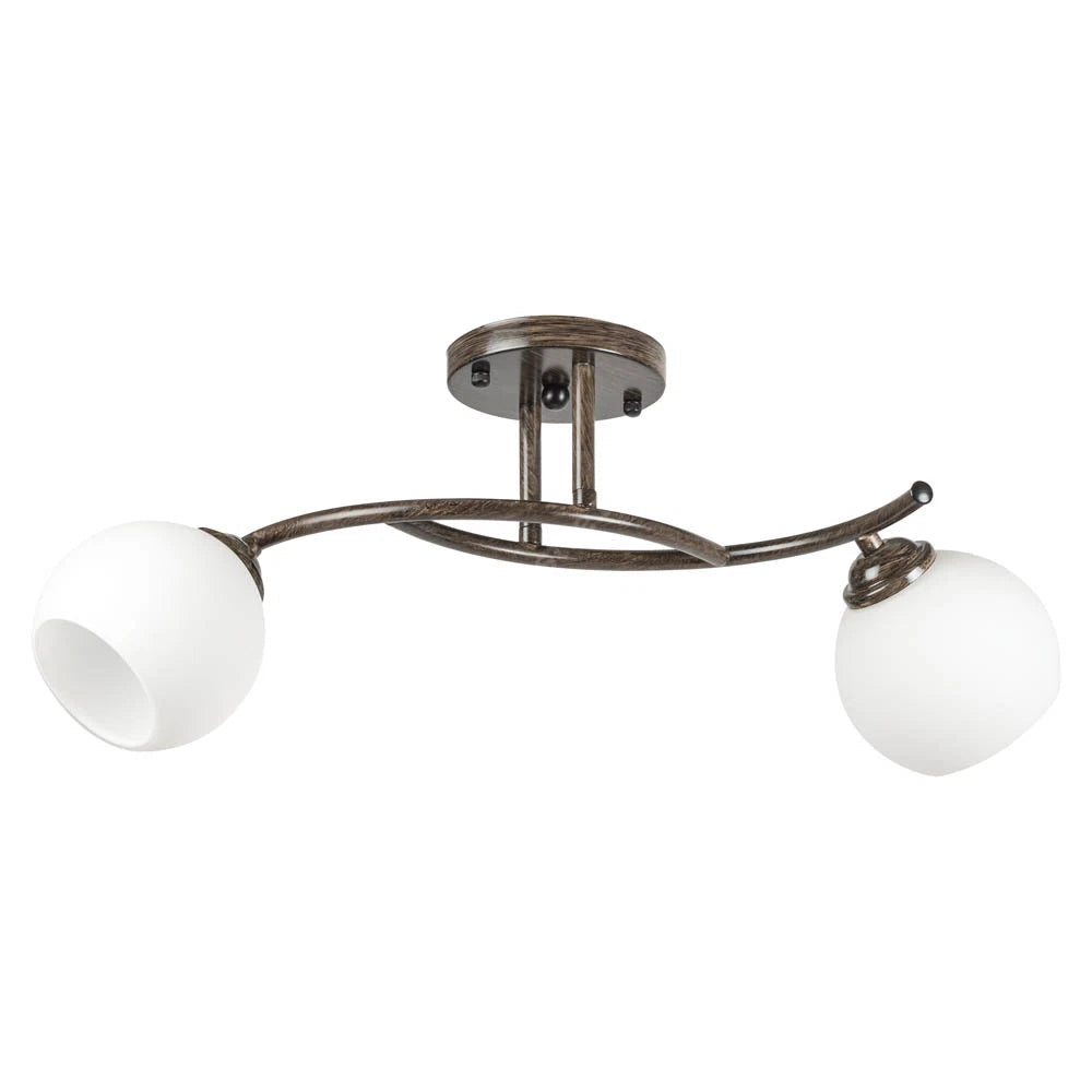 Lustra Vintage TOSCANA Wenge 2xE27 Abajur White 56cm