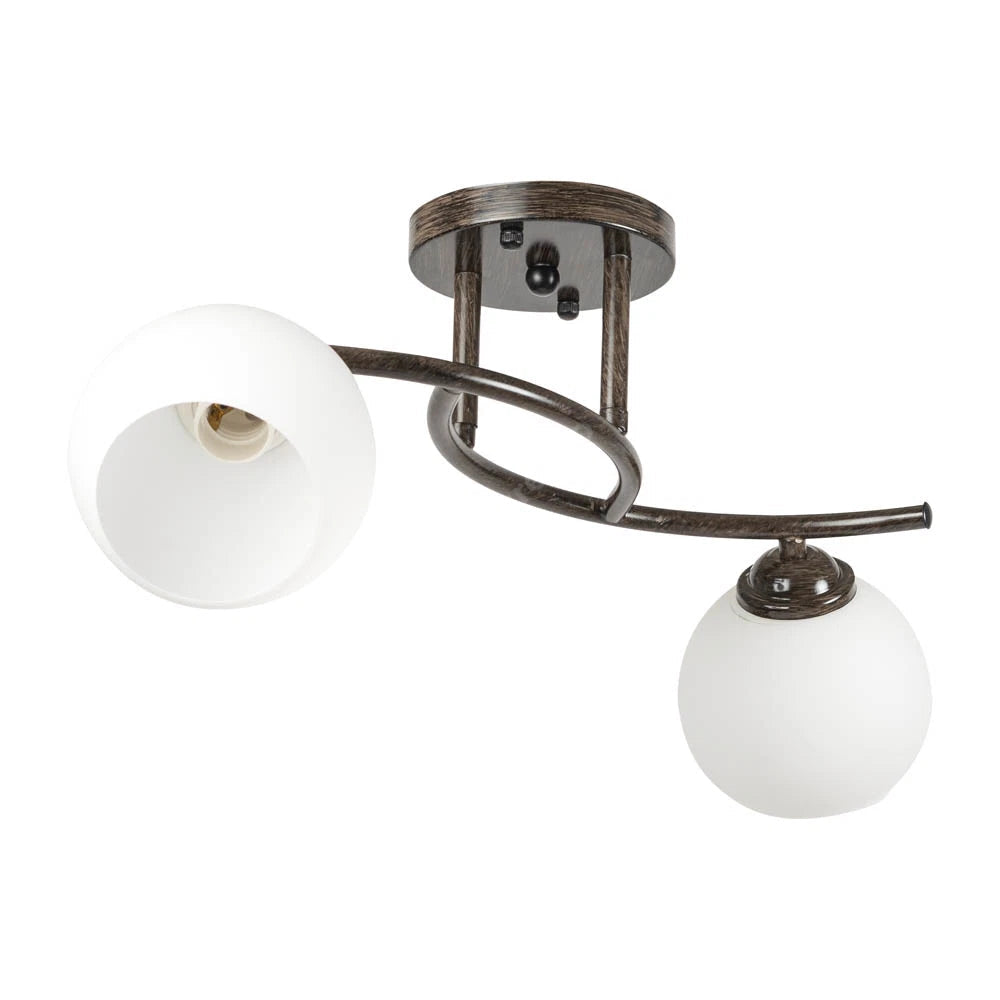 Lustra Vintage TOSCANA Wenge 2xE27 Abajur White 56cm