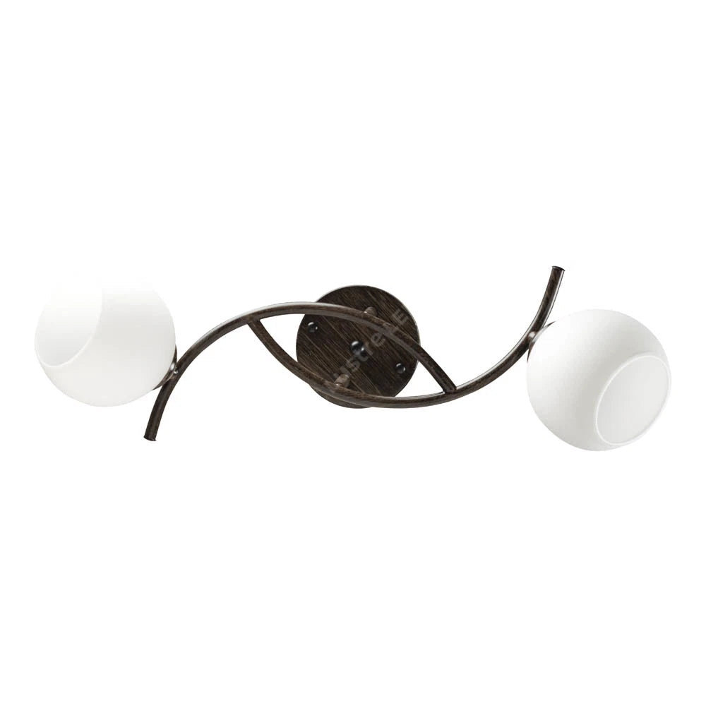 Lustra Vintage TOSCANA Wenge 2xE27 Abajur White 56cm