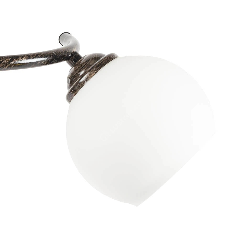 Lustra Vintage TOSCANA Wenge 3xE27 Abajur White 44cm