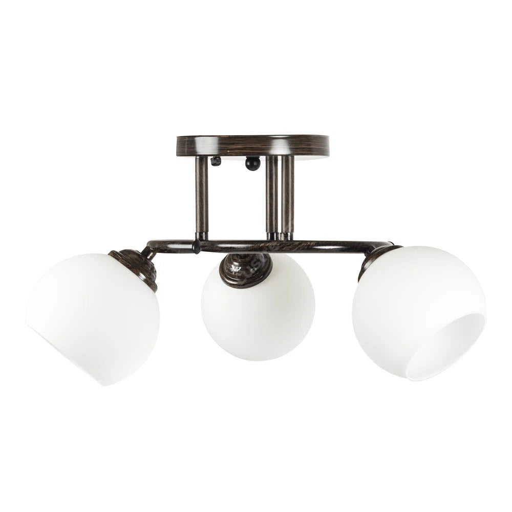 Lustra Vintage TOSCANA Wenge 3xE27 Abajur White 44cm