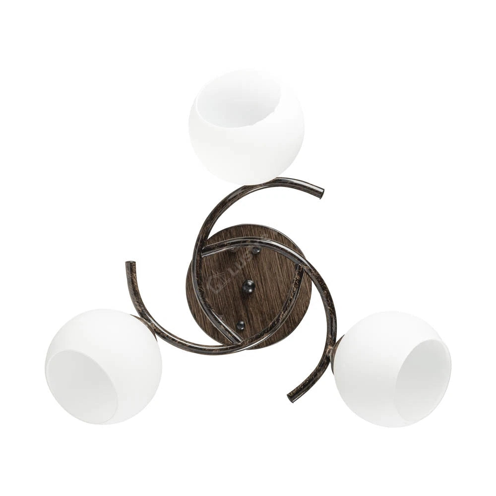 Lustra Vintage TOSCANA Wenge 3xE27 Abajur White 44cm