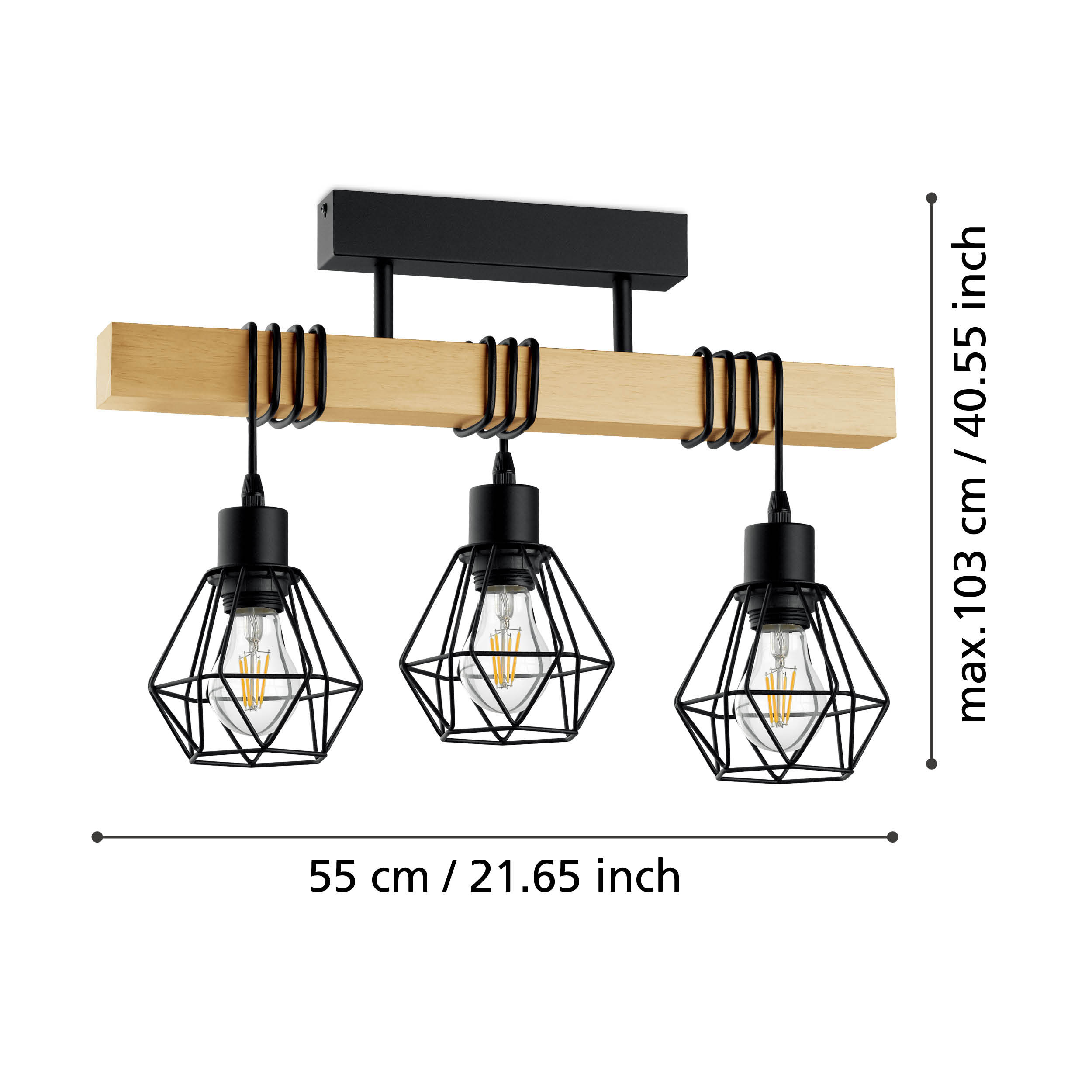 Lustra EGLO TOWNSHEND 5 44074 NEAGRA / VINTAGE SI RETRO DESIGN Lighting Fixtures