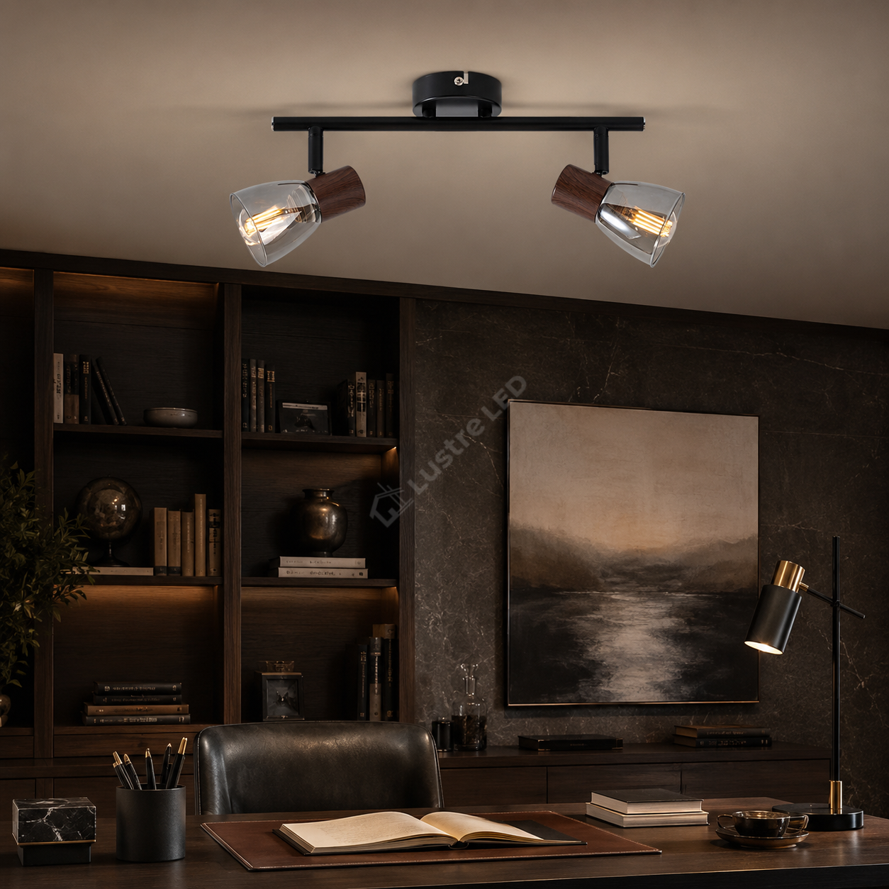 Lustra ZEDY Black cu 2 Spoturi