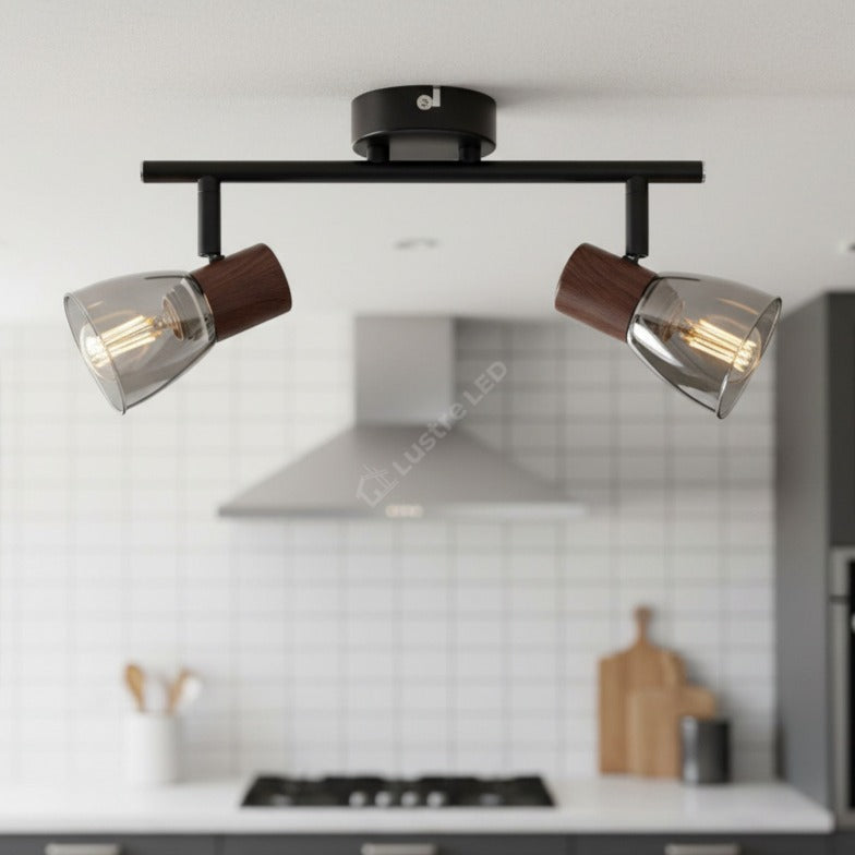 Lustra ZEDY Black cu 2 Spoturi