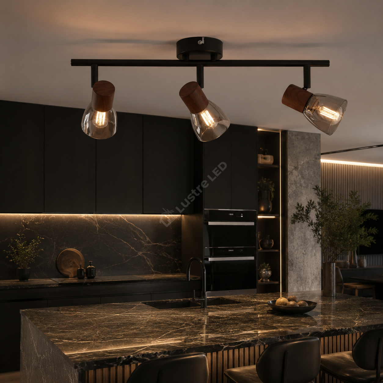 Lustra ZEDY Black cu 3 Spoturi