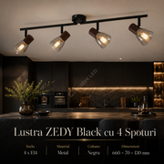 Lustra ZEDY Black cu 4 Spoturi
