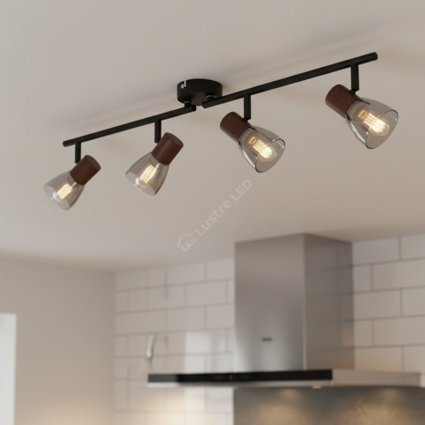 Lustra ZEDY Black cu 4 Spoturi