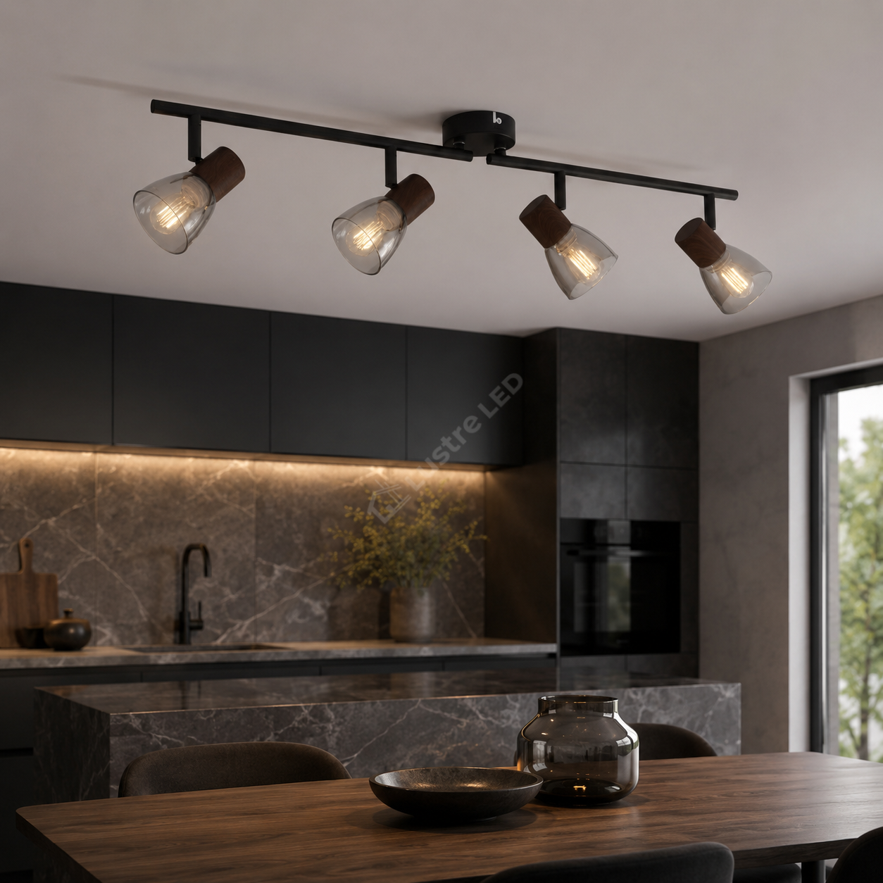 Lustra ZEDY Black cu 4 Spoturi
