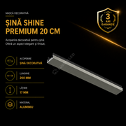 Masca Decorativa pentru Sina Magnetica SHINE TRACK Dark Nickel Premium 20CM