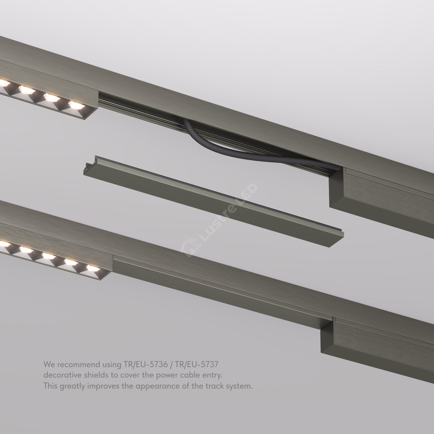 Masca Decorativa pentru Sina Magnetica SHINE TRACK Dark Nickel Premium 20CM
