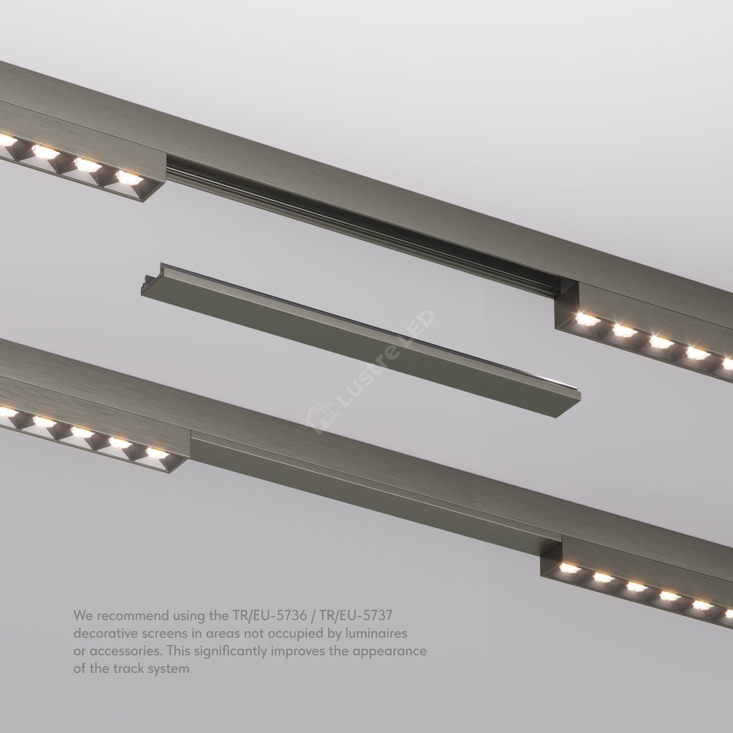 Masca Decorativa pentru Sina Magnetica SHINE TRACK Dark Nickel Premium 20CM