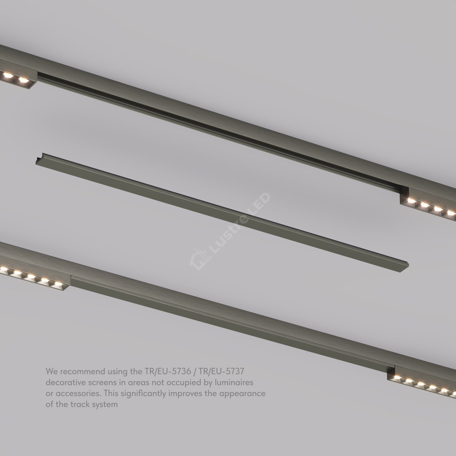 Masca Decorativa pentru Sina Magnetica SHINE TRACK Dark Nickel Premium 50CM