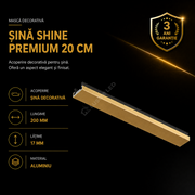 Masca Decorativa pentru Sina Magnetica SHINE TRACK Gold Premium 20CM