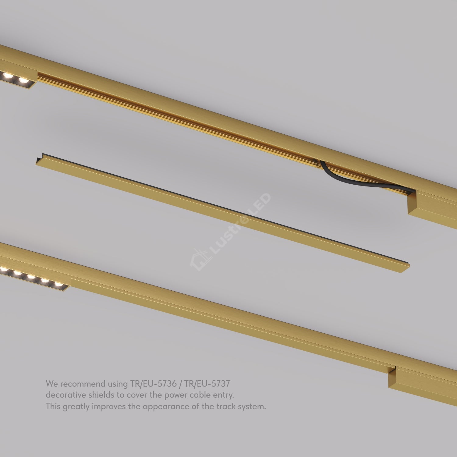 Masca Decorativa pentru Sina Magnetica SHINE TRACK Gold Premium 50CM