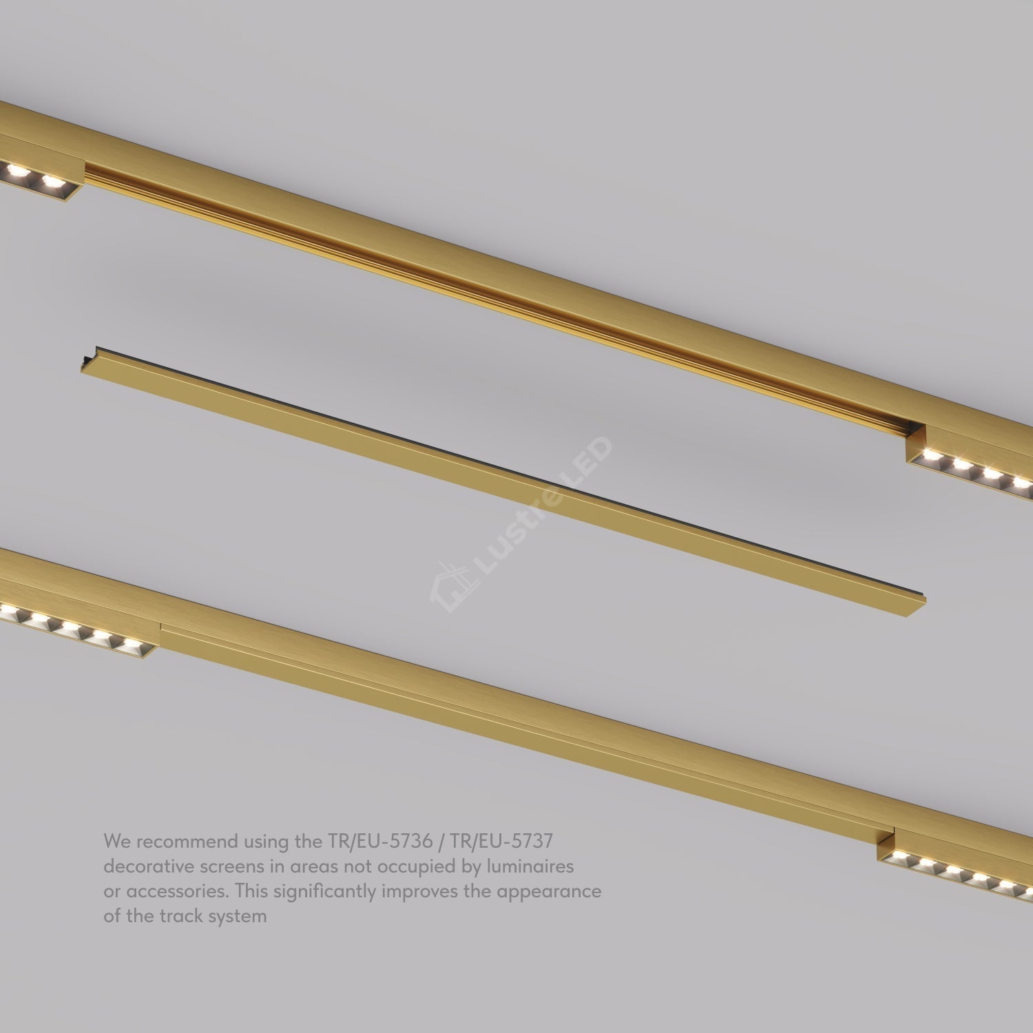 Masca Decorativa pentru Sina Magnetica SHINE TRACK Gold Premium 50CM