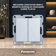 Mecanism Comutator Simplu Argintiu Monobloc Panasonic Karre Plus 55