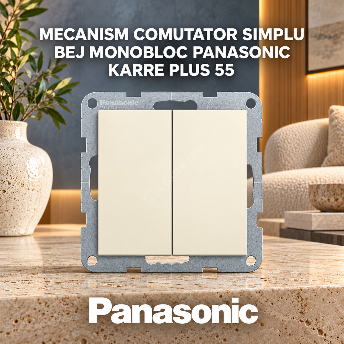 Mecanism Comutator Simplu Bej Monobloc Panasonic Karre Plus 55