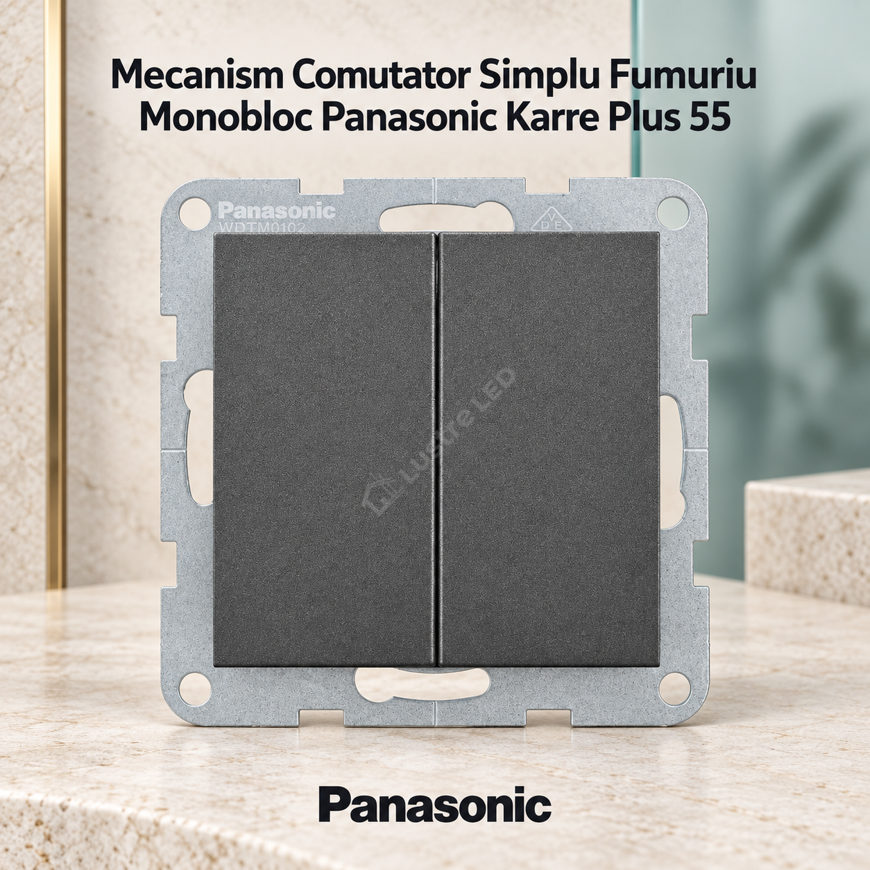 Mecanism Comutator Simplu Fumuriu Monobloc Panasonic Karre Plus 55