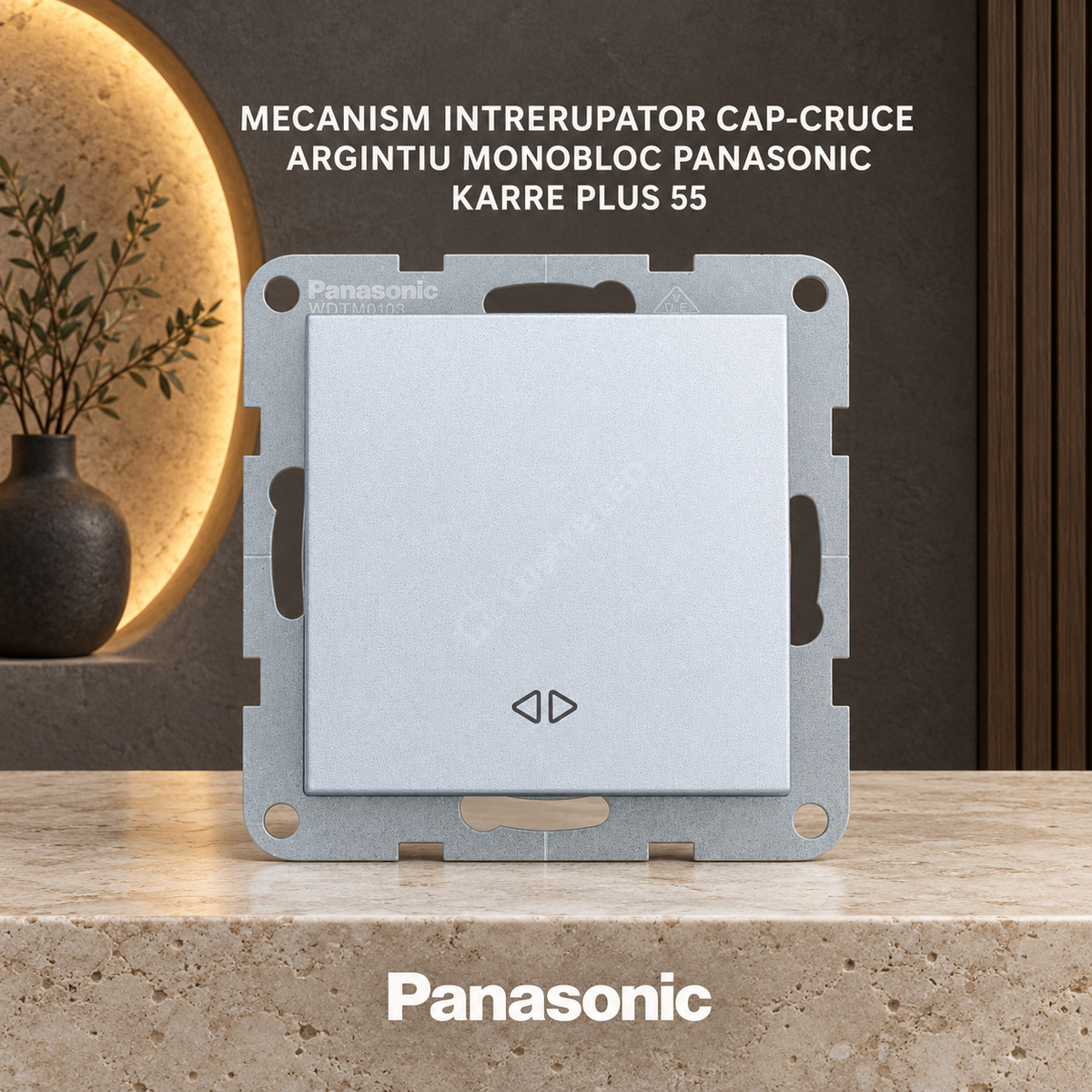 Mecanism Intrerupator Cap-Cruce Argintiu Monobloc Panasonic Karre Plus 55
