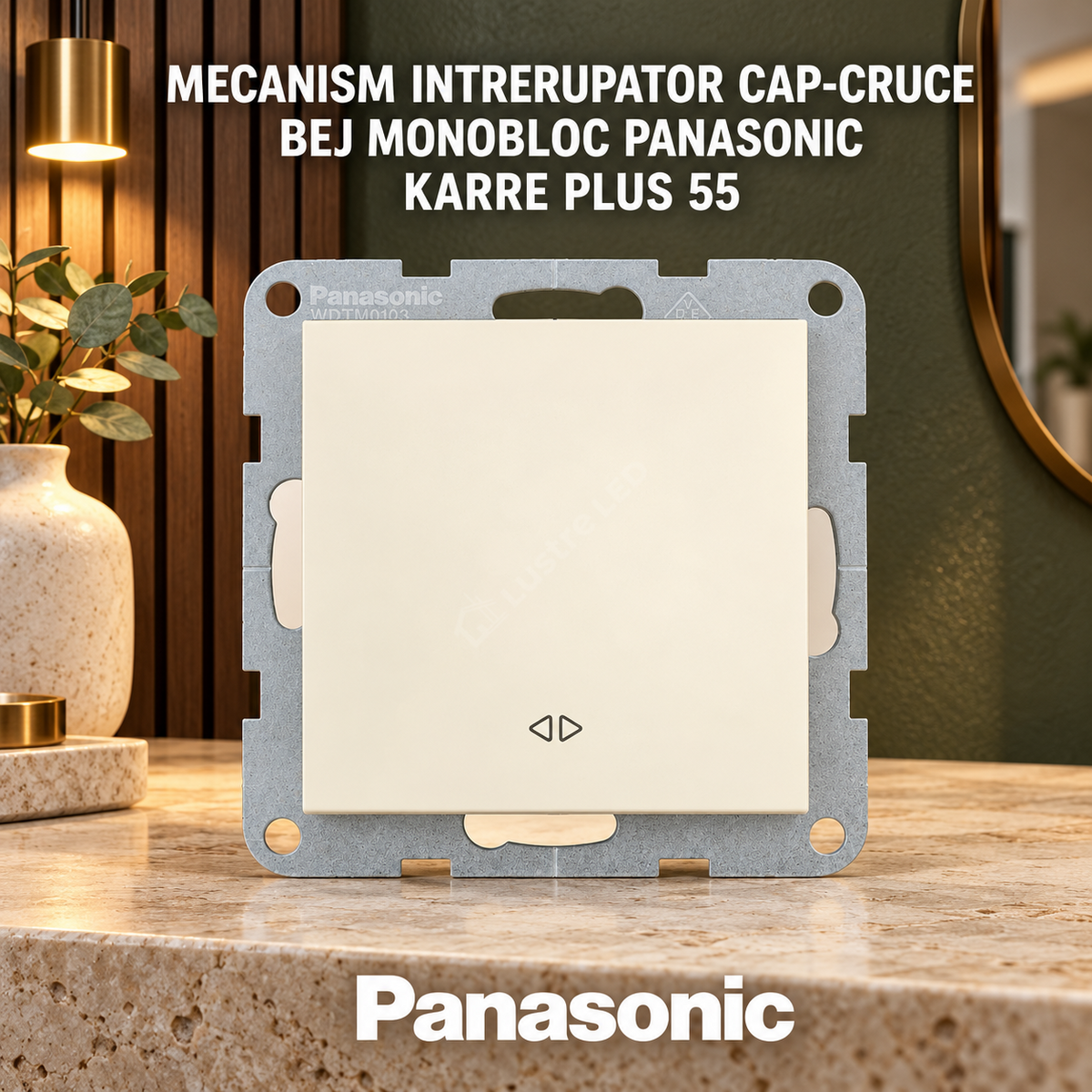 Mecanism Intrerupator Cap-Cruce Bej Monobloc Panasonic Karre Plus 55