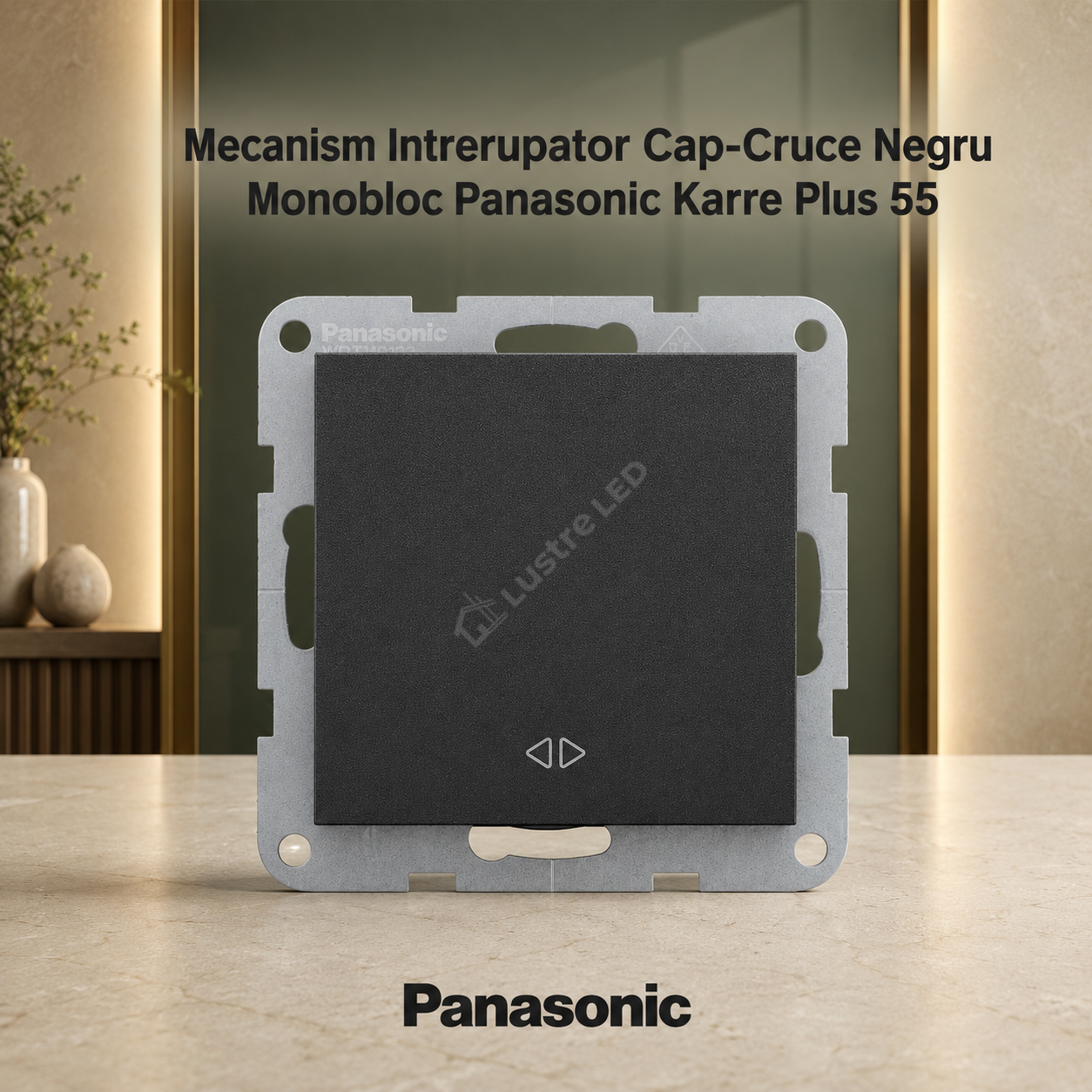 Mecanism Intrerupator Cap-Cruce Negru Monobloc Panasonic Karre Plus 55