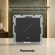 Mecanism Intrerupator Cap-Cruce Negru Monobloc Panasonic Karre Plus 55