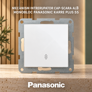 Mecanism Intrerupator Cap-Scara Alb Monobloc Panasonic Karre Plus 55