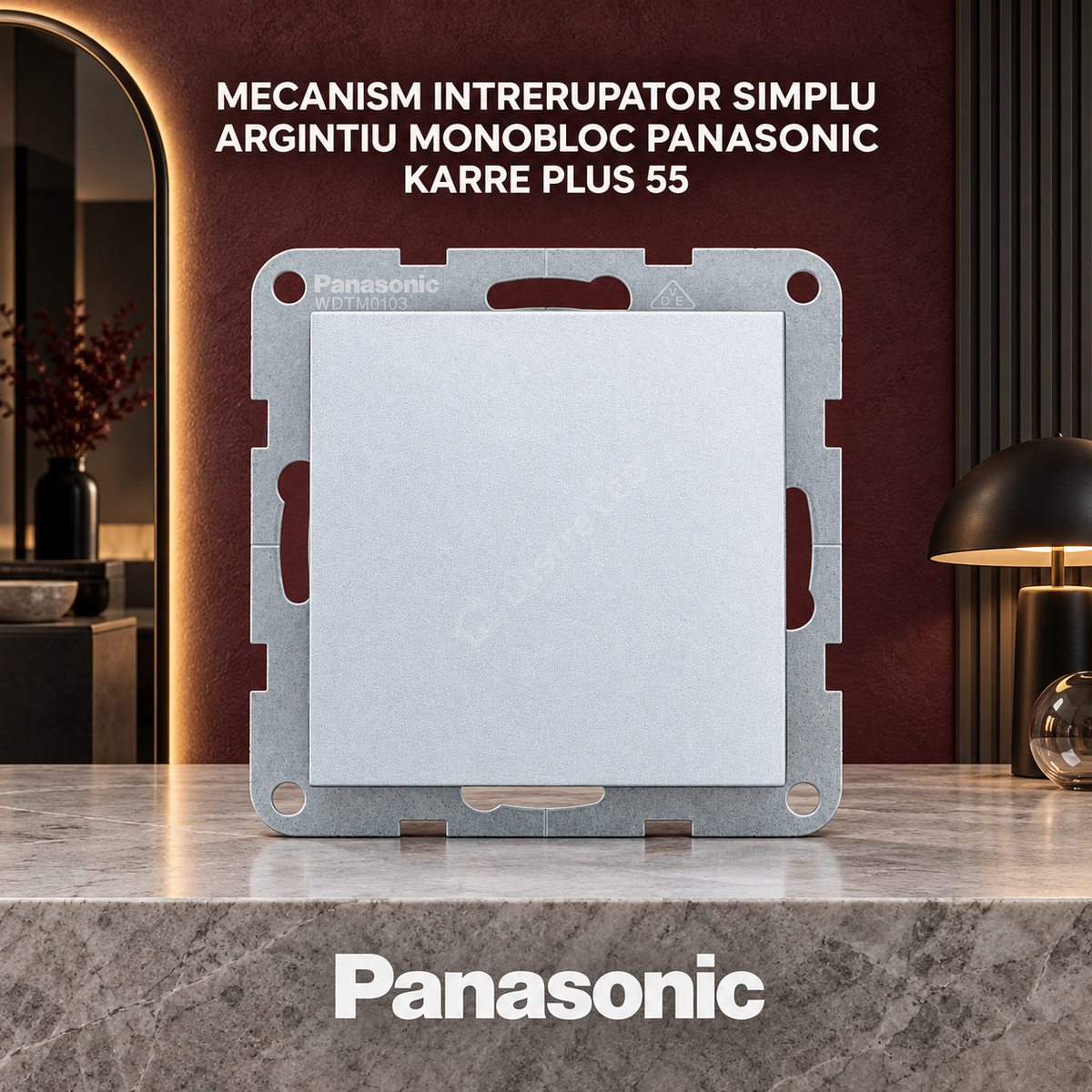 Mecanism Intrerupator Simplu Argintiu Monobloc Panasonic Karre Plus 55