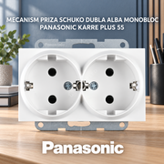 Mecanism Priza Schuko Dubla Alba Monobloc Panasonic Karre Plus 55