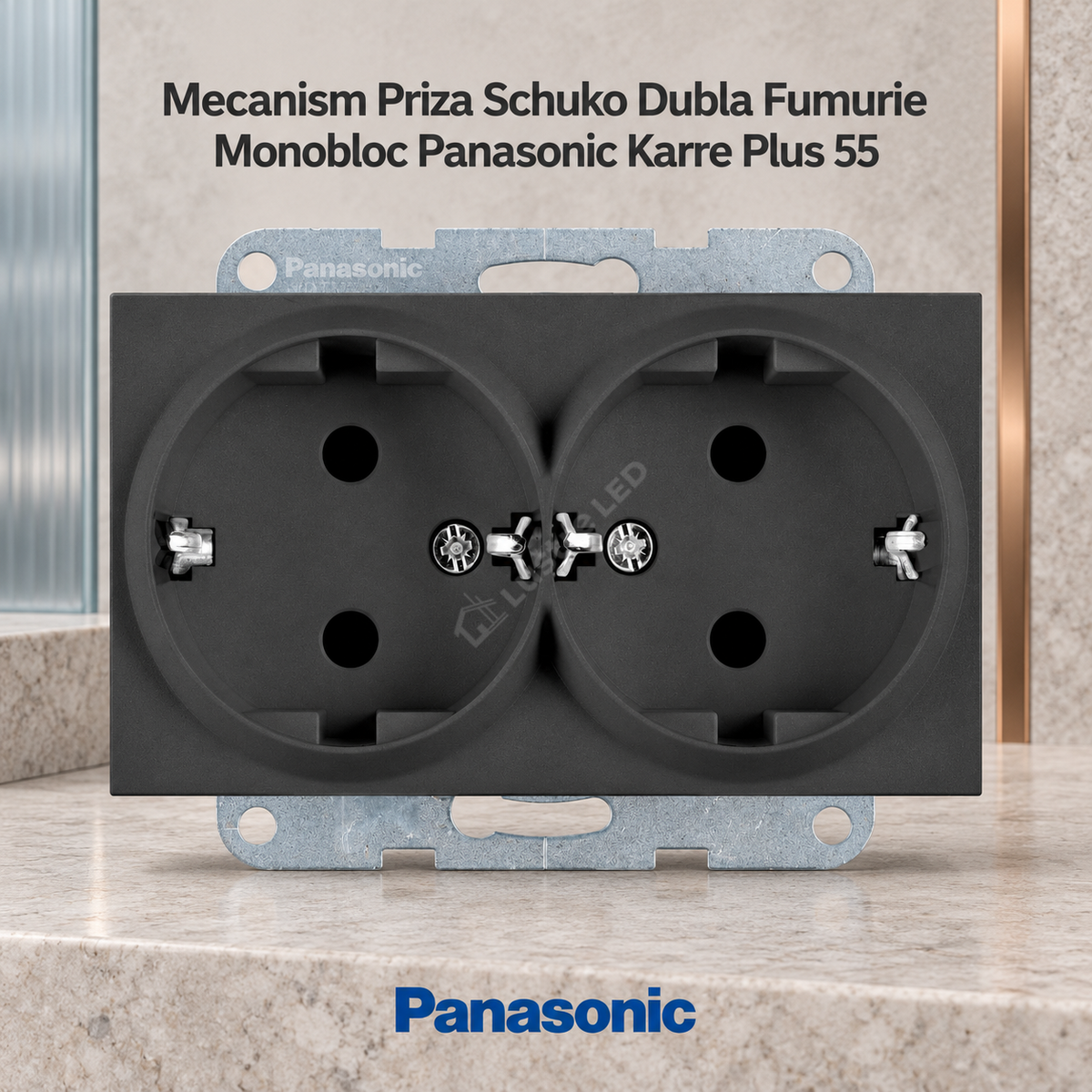Mecanism Priza Schuko Dubla Fumurie Monobloc Panasonic Karre Plus 55