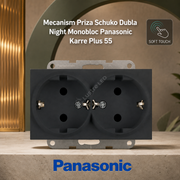 Mecanism Priza Schuko Dubla Night Monobloc Panasonic Karre Plus 55