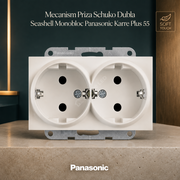 Mecanism Priza Schuko Dubla Seashell Monobloc Panasonic Karre Plus 55