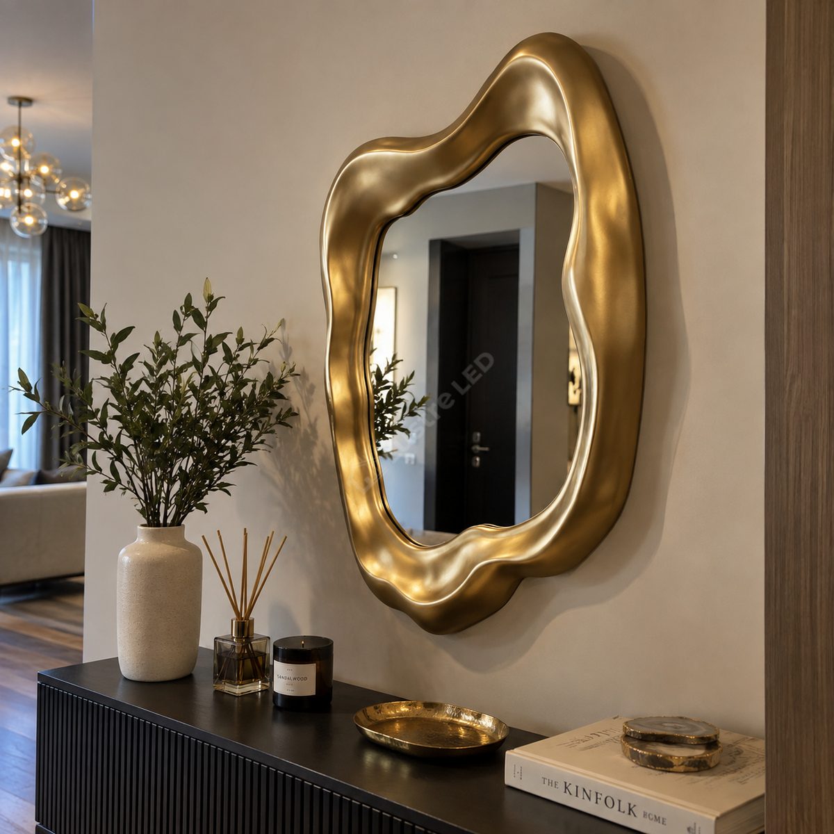 Oglinda Decorativa FLUIDA Gold 85x60cm
