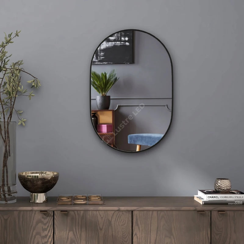 Oglinda Decorativa Rybo Black Oval 60x80CM