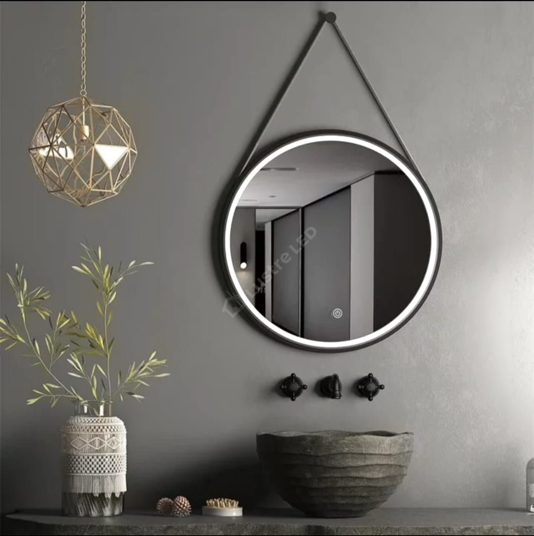 Oglinda Led Baie Defog Piele + Aluminiu 60Cm Mirror