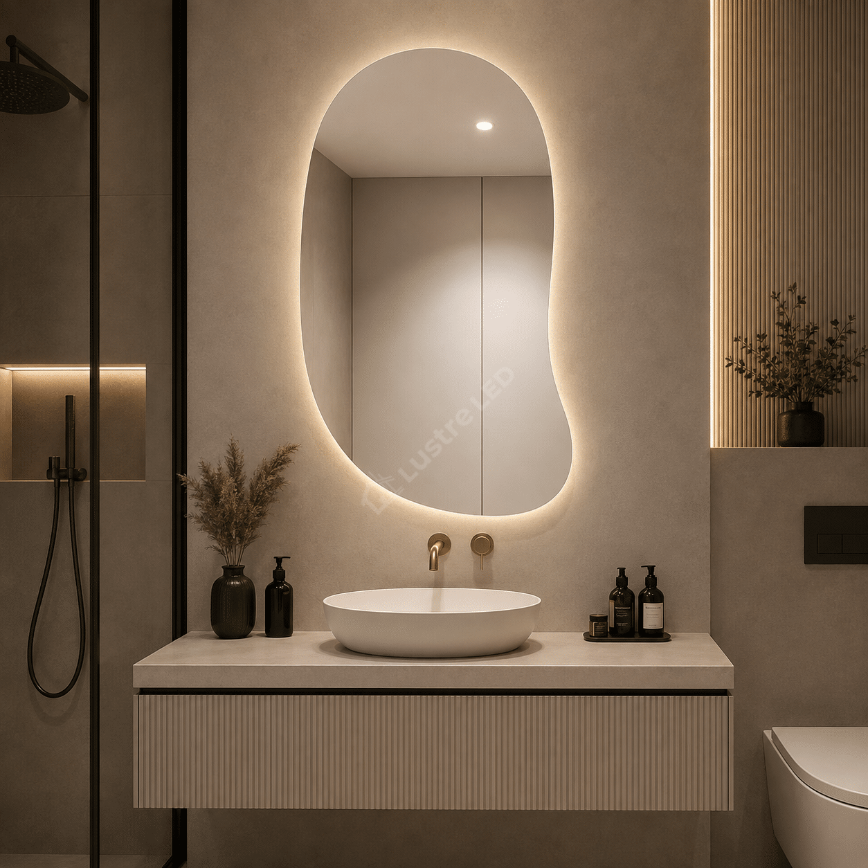 Oglinda LED Carto Frameless 70x100CM 3 Lumini si Touch