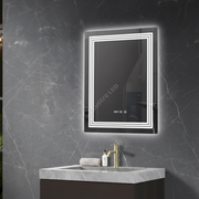 Oglinda LED CRESCA 60x80CM Functie Dezaburire, Ceas, Touch, 3 Lumini