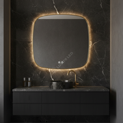 Oglinda LED DUBLIN Gold 80x80CM 3 Lumini si Touch