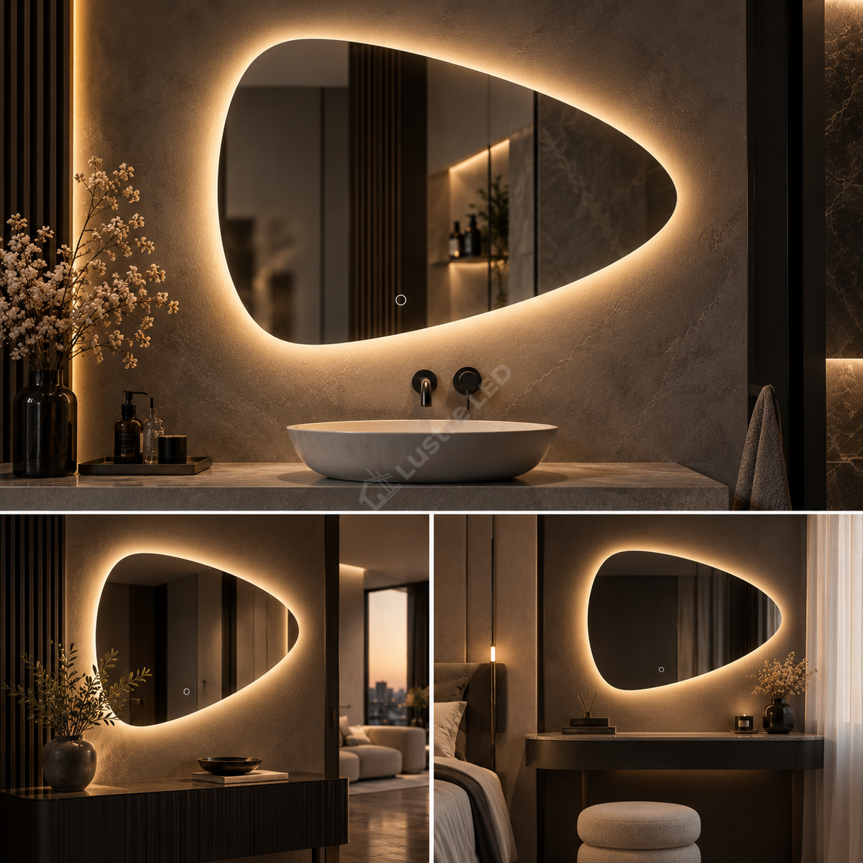 Oglinda LED DUNA Forma Organica 70x50CM Touch