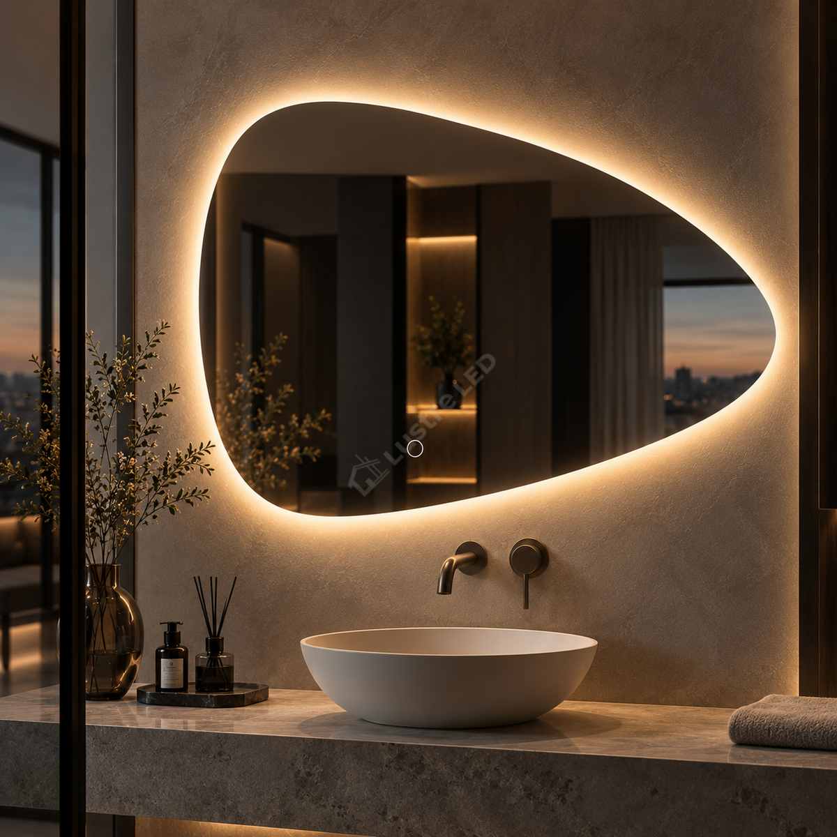 Oglinda LED DUNA Forma Organica 70x50CM Touch