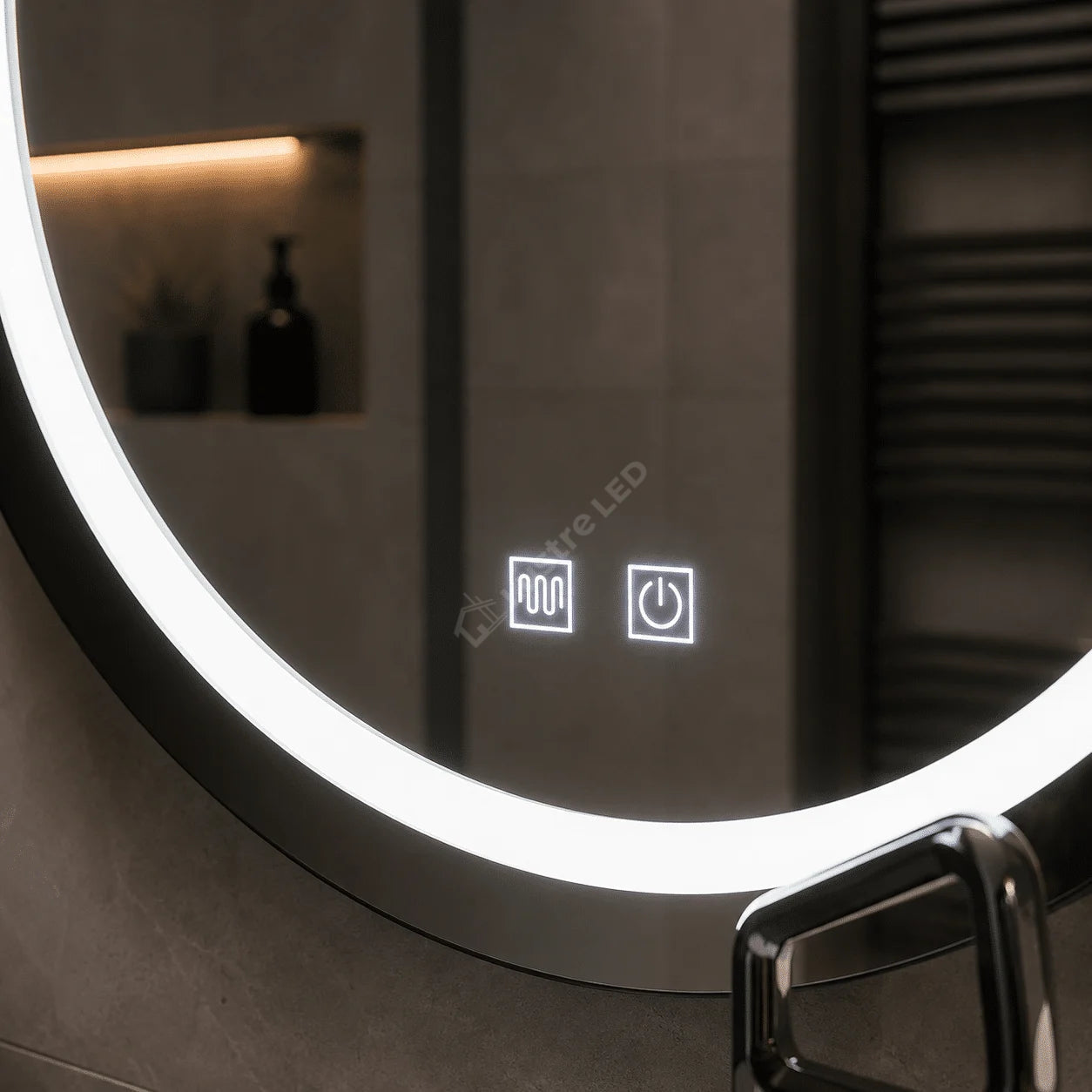Oglinda LED Gevy Round Frameless Ø70CM 3 Lumini Dezaburire si Touch