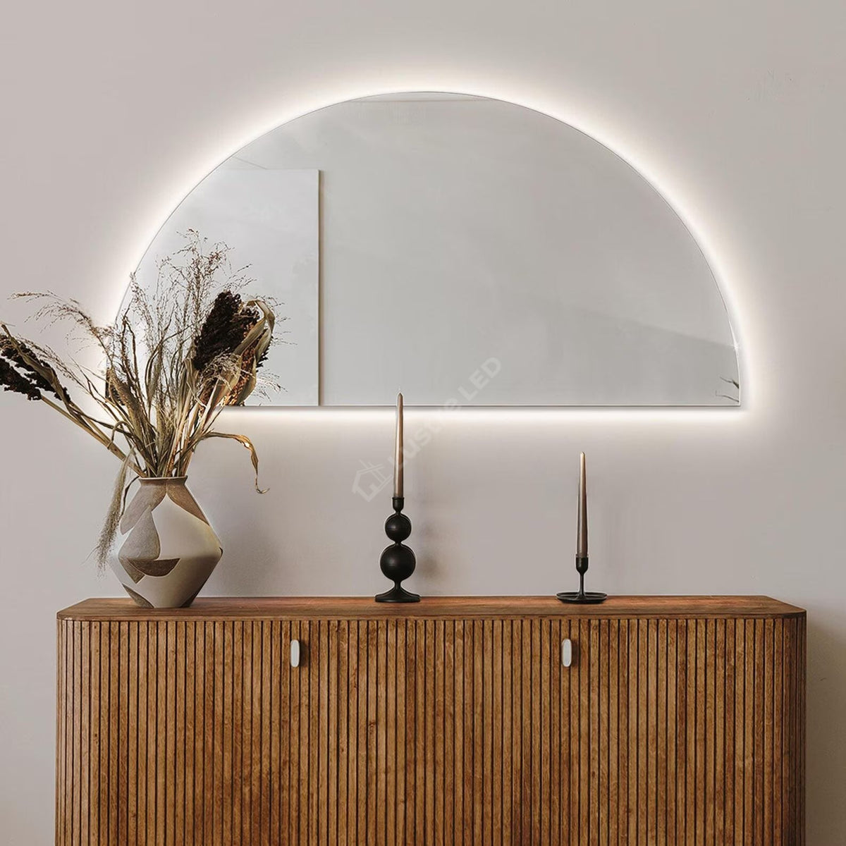 Oglinda LED HalfMoon Frameless 60x120CM 3 Lumini Touch