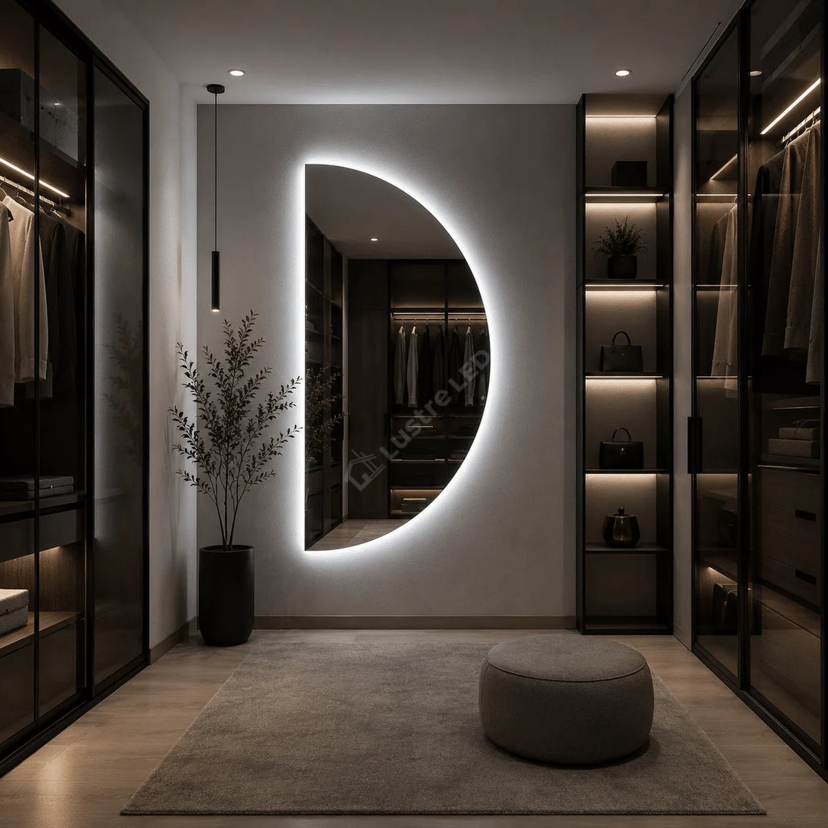 Oglinda LED HalfMoon Frameless 60x120CM 3 Lumini Touch