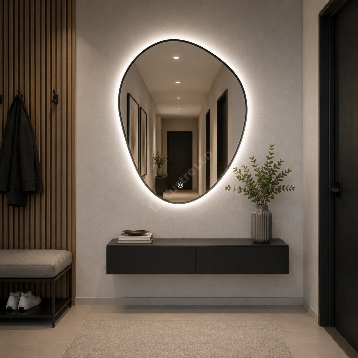 Oglinda LED LAGUNA 70x90CM Black 3 Lumini Dimabila Touch