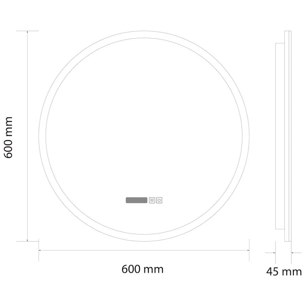 Oglinda LED LIMENA Black 60cm 3 Lumini, Dezaburire, Senzor Miscare si Ceas