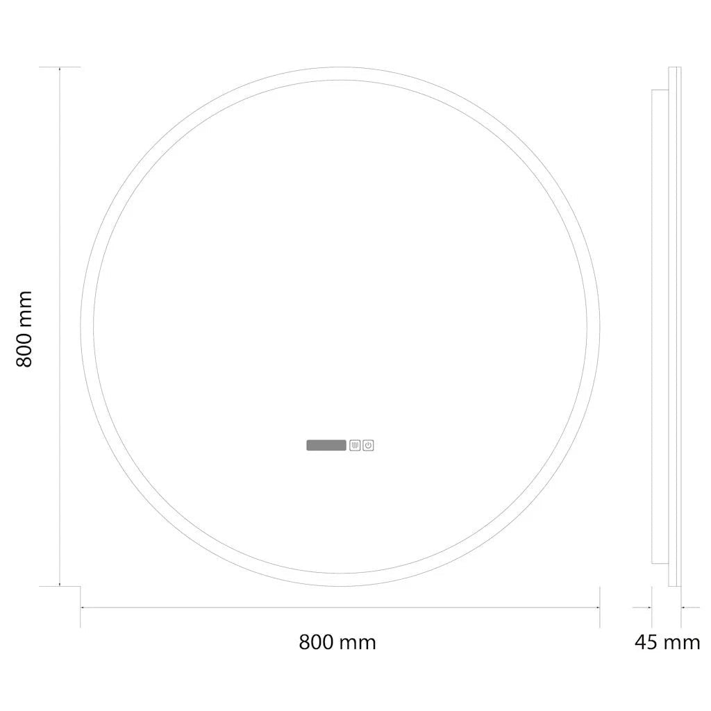 Oglinda LED LIMENA Black 80cm 3 Lumini, Dezaburire, Senzor Miscare si Ceas